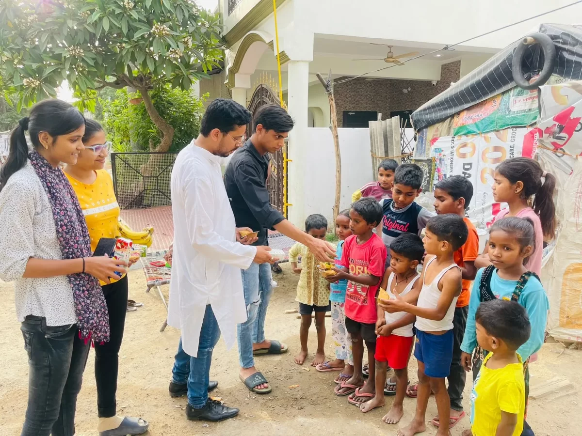 School children getting meals